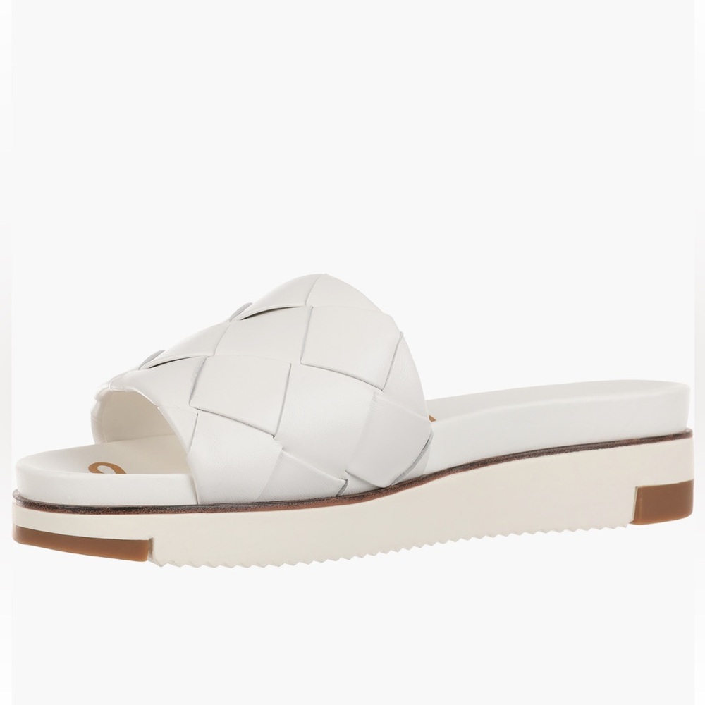 Sam Edelman White Woven Slide Sandals
